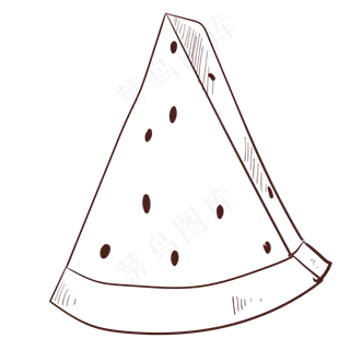 线描水果西瓜块