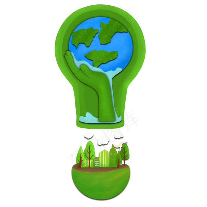 世界地球日环保创意插画元素