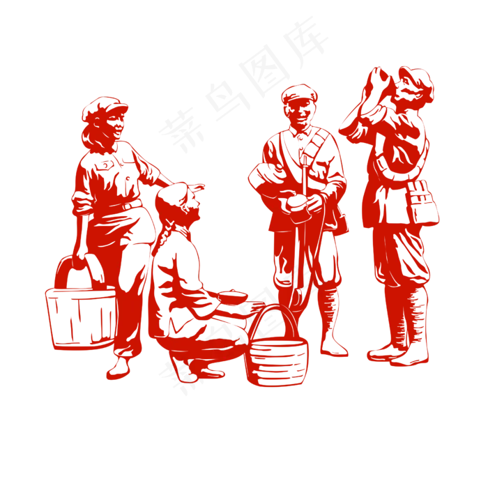 在喝水休息的战士剪影(2500X2500(DPI:300))psd模版下载