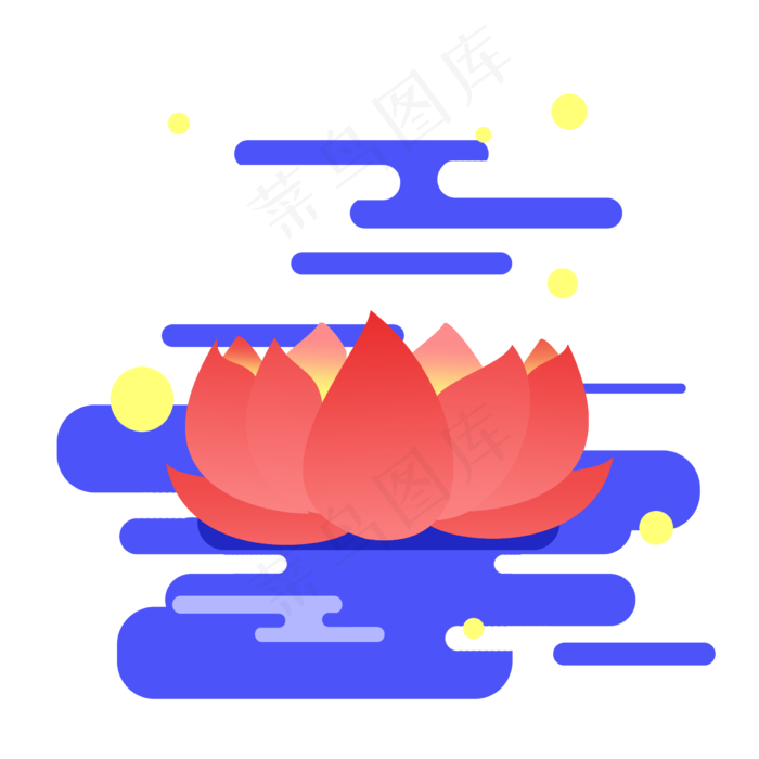 一盏荷花河灯(2400X2400(DPI:300))psd模版下载