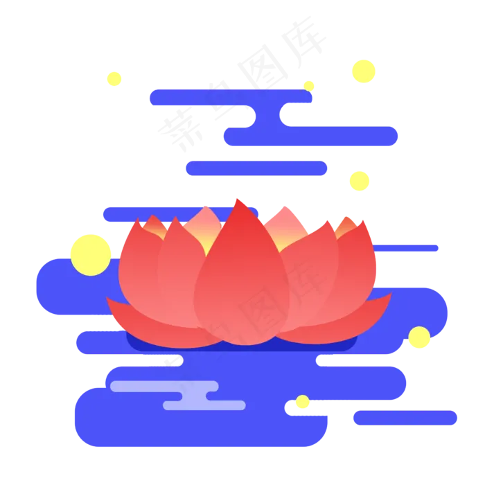 一盏荷花河灯(2400X2400(DPI:300))psd模版下载