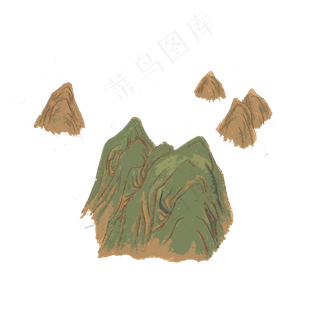 水墨山石国画山水PNG