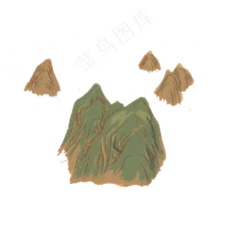 水墨山石国画山水PNG