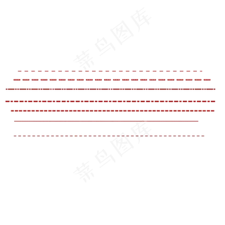 手绘红色虚线线条