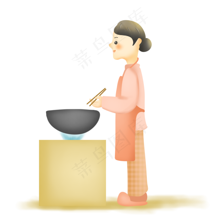 做饭料理的母亲形象