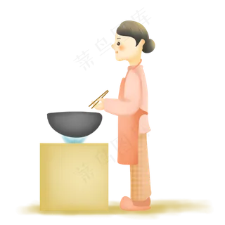 做饭料理的母亲形象