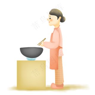 做饭料理的母亲形象