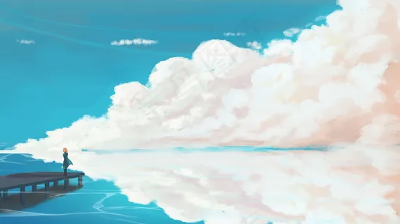 大海日系春天夏天五月你好唯美治愈蓝色少女 大海日系春天夏天五月你好唯美治愈蓝色少女