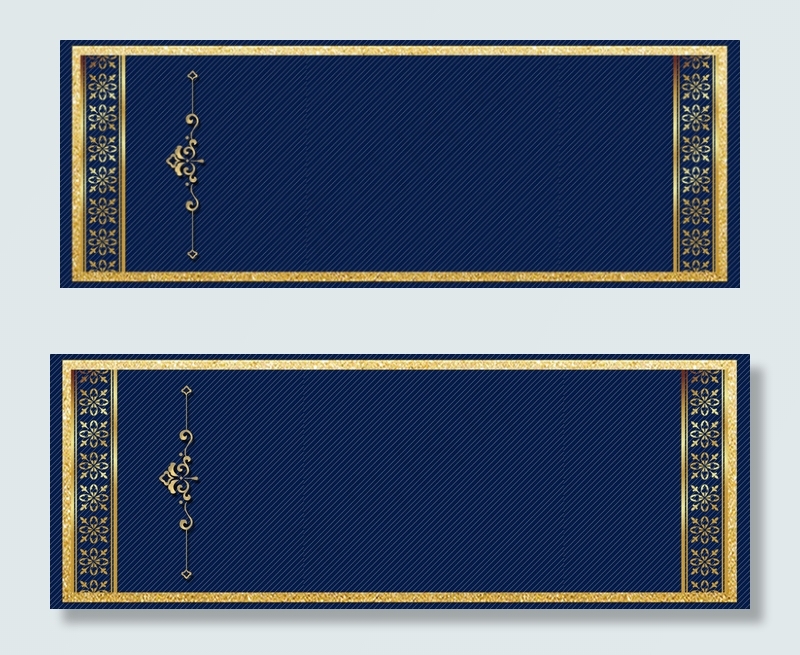 复古蓝金荣誉证书高端欧式背景