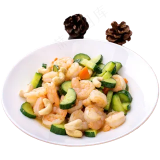 美食美味黄瓜虾仁,免抠元素