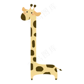 春天里的女孩和长颈鹿高清手绘插,免抠元素