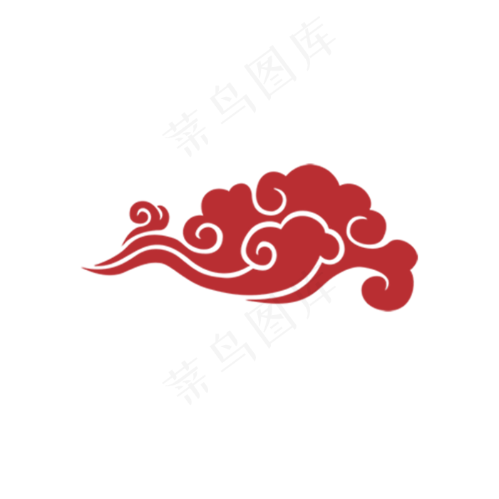 春节中国风红色漂浮祥云,免抠元素