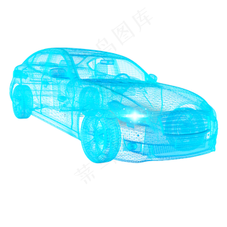 汽车科技智能魔幻数据光点状线侧,免抠元素