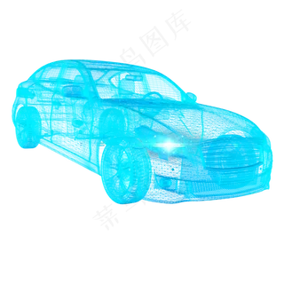 汽车科技智能魔幻数据光点状线侧,免抠元素