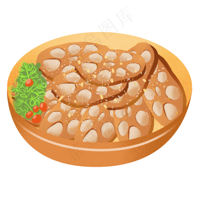 卡通手绘美食熟食荷花果实之糯米