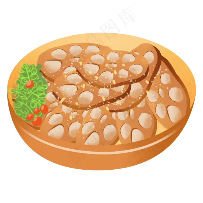 卡通手绘美食熟食荷花果实之糯米(3543X4724(DPI:150))psd模版下载
