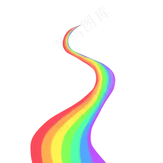 卡通可爱水彩彩虹,免抠元素