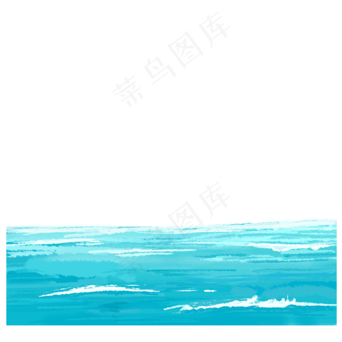 手绘水彩蓝色海洋(2000X2000(DPI:300))psd模版下载