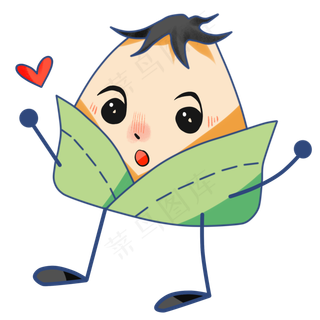 卡通可爱中式粽子人物