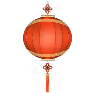 红色中国结圆灯笼,免抠元素