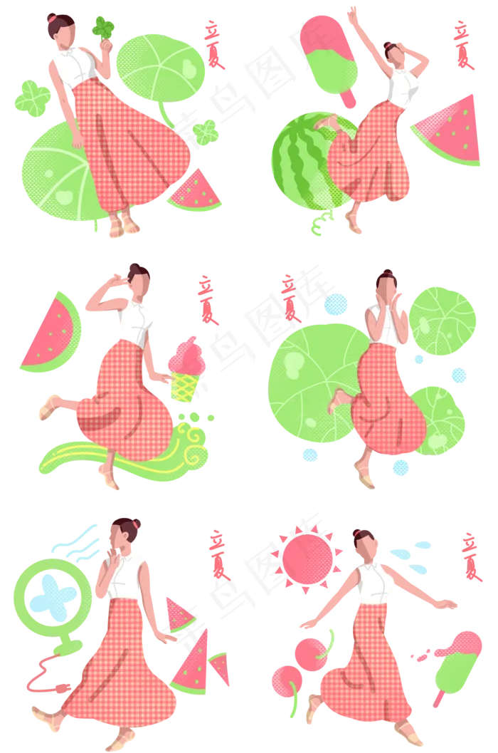 立夏人物女孩拼图(2000X3020(DPI:299))psd模版下载