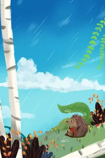 清明节下雨立春二十四节气节日刺猬 清明节下雨立春二十四节气节日刺猬