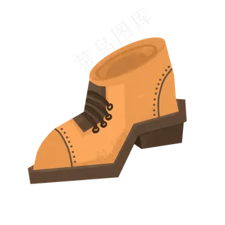 父亲皮鞋棕色卡通