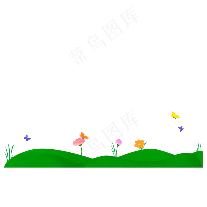 春天花草树木蝴蝶,免抠元素(2000X2000(DPI:300))psd模版下载