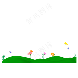 春天花草树木蝴蝶,免抠元素