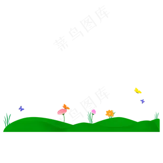 春天花草树木蝴蝶,免抠元素