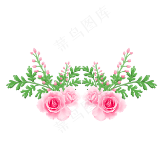 手绘卡通免扣花朵