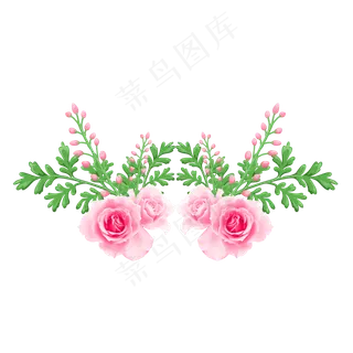 手绘卡通免扣花朵