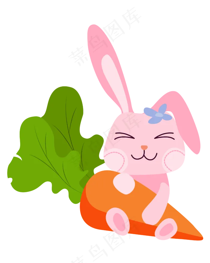 矢量卡手绘兔子胡萝卜(2000X2000(DPI:300))ai矢量模版下载
