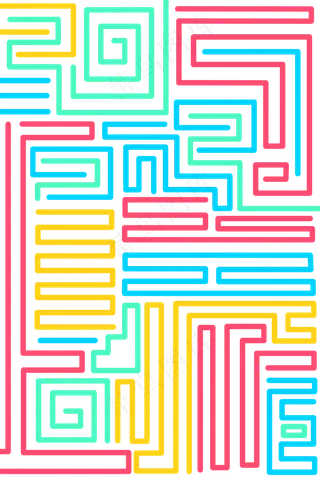 孟菲斯印花几何底纹彩色线条,免抠元素