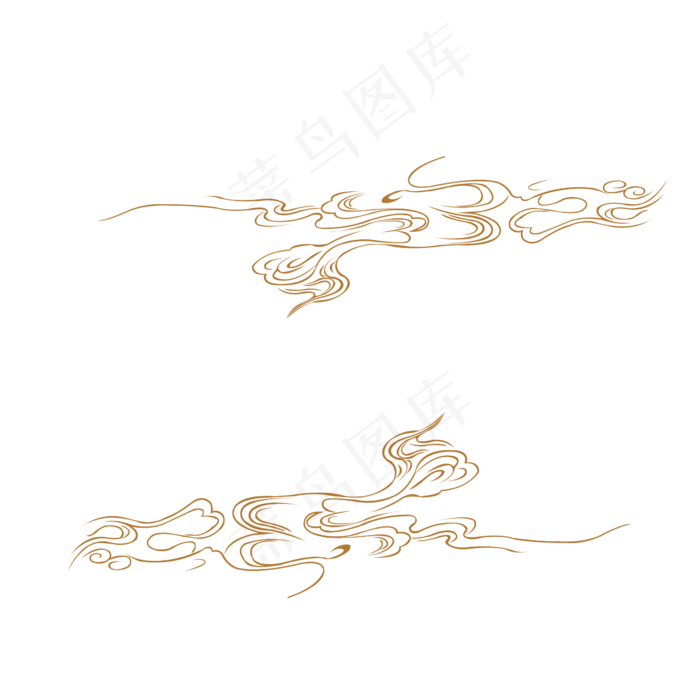 金色喜庆祥云免抠下载