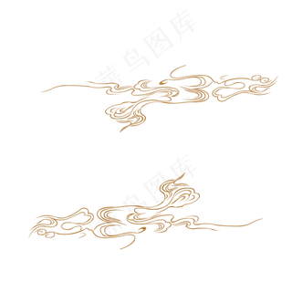 金色喜庆祥云免抠下载