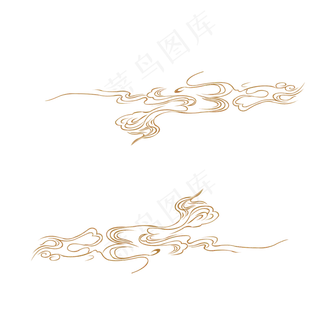 金色喜庆祥云免抠下载