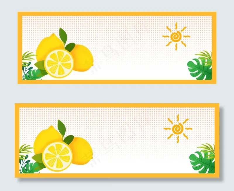 清新绿叶柠檬水果生鲜食品淘宝banner(1920*700px 	       )psd模版下载