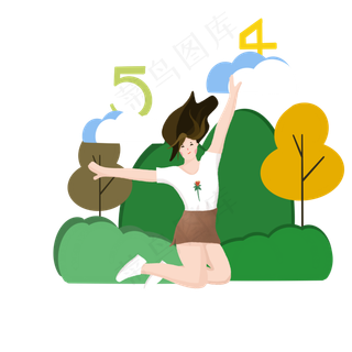 青年节女孩郊游