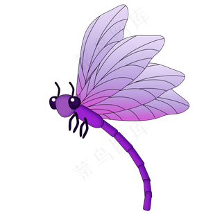 紫色蜻蜓png素材