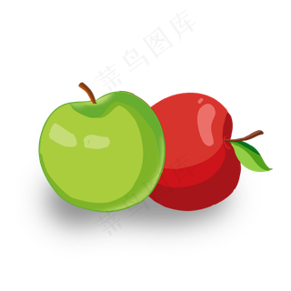 两个青红蛇果苹果