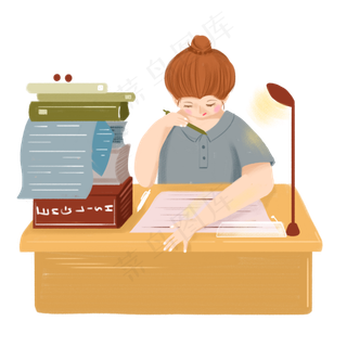 高考加油奋斗挑灯夜战人物免抠图