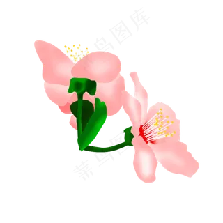 免扣卡通玉兰花粉色,免抠元素