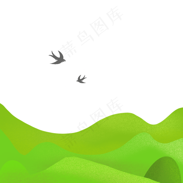 手绘春天场景清明节(2500X2500(DPI:300))psd模版下载