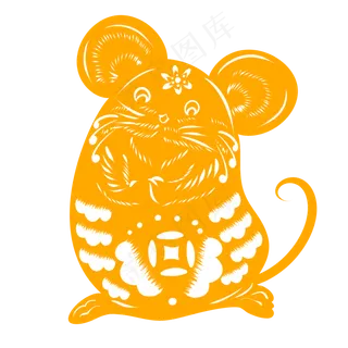 民俗艺术鼠剪纸,免抠元素