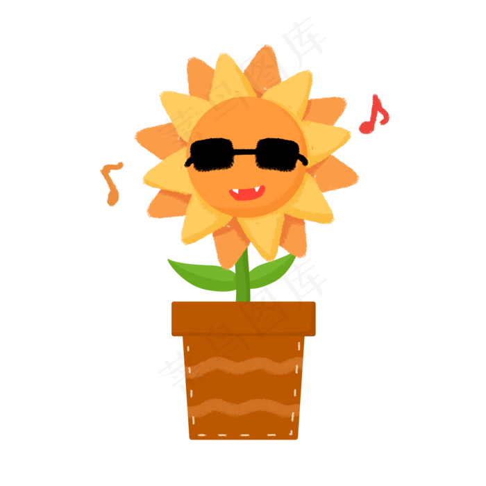 手绘风可爱卡通儿童玩具太阳音乐