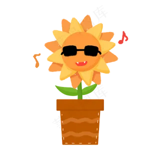 手绘风可爱卡通儿童玩具太阳音乐