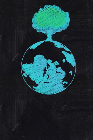 黑色创意粉笔画世界清洁地球日公益宣传