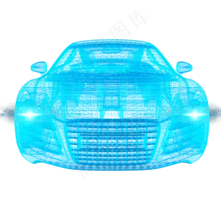 汽车科技智能魔幻数据光点状线正,免抠元素