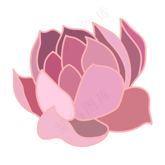 一盏半开的粉色荷花免抠图(2000X2000(DPI:300))psd模版下载